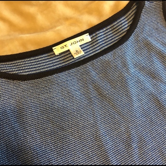 St. John knit blue shell with dark blue trim - Picture 3 of 8